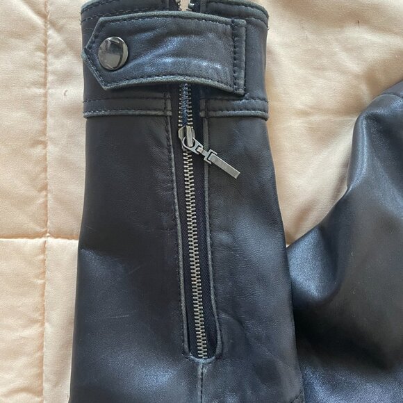 Kenneth Cole Reaction Women's Genuine Leather Jacket Fitted Size Medium - Picture 8 of 8